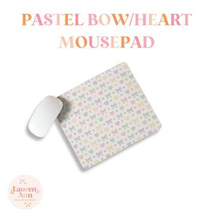 Pastel Bow/Heart Mousepad