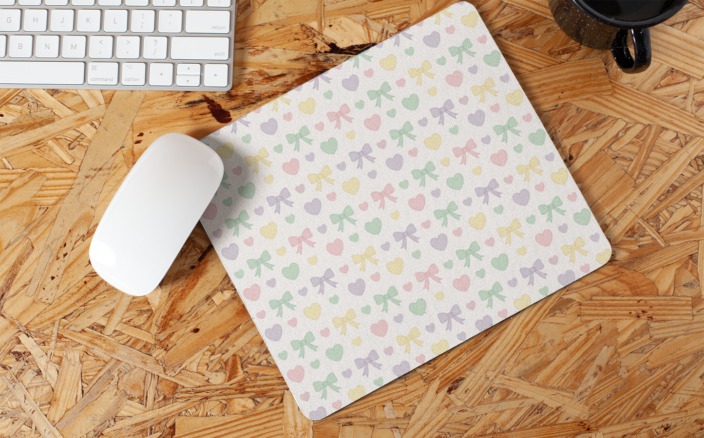 Pastel Bow/Heart Mousepad