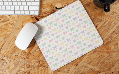 Pastel Bow/Heart Mousepad