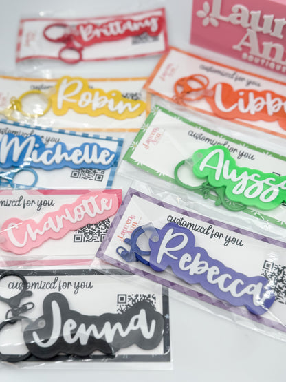 Personalized Script Name Keychain