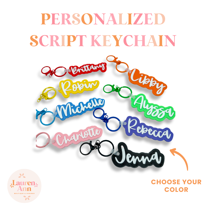 Personalized Script Name Keychain