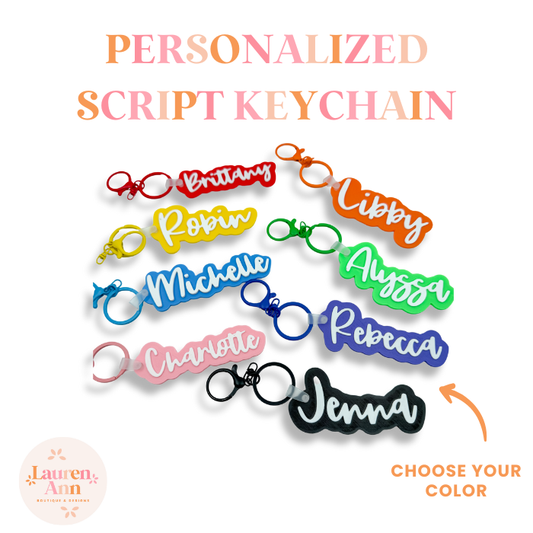 Personalized Script Name Keychain