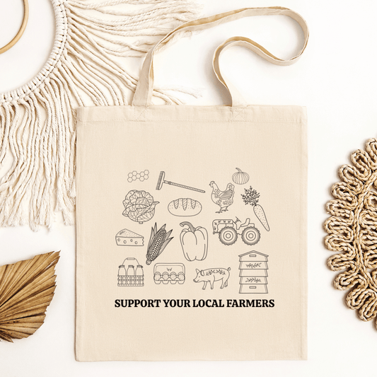 Support Local Farmers Tote - Designs by Lauren Ann