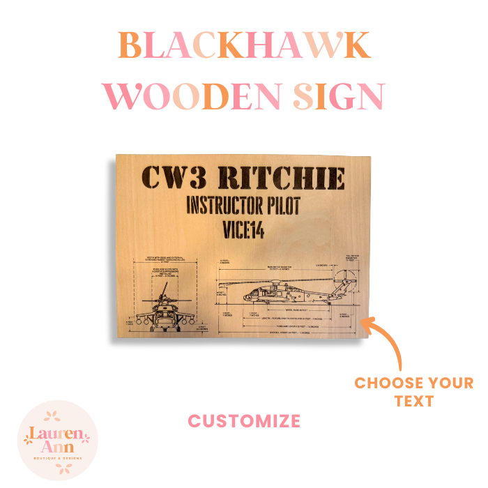 Blackhawk Pilot Wooden Sign