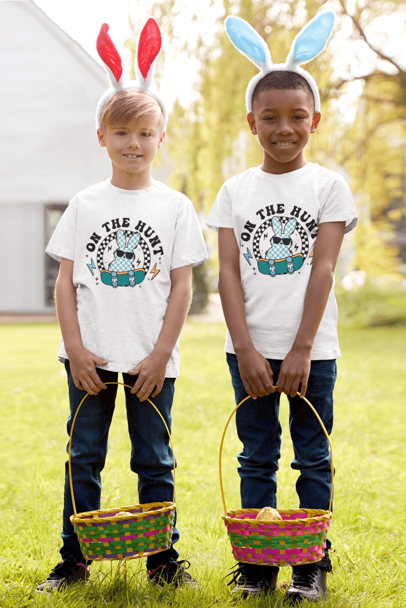 Youth Boys Easter T-Shirt – Skateboarding Bunny - Designs by Lauren Ann