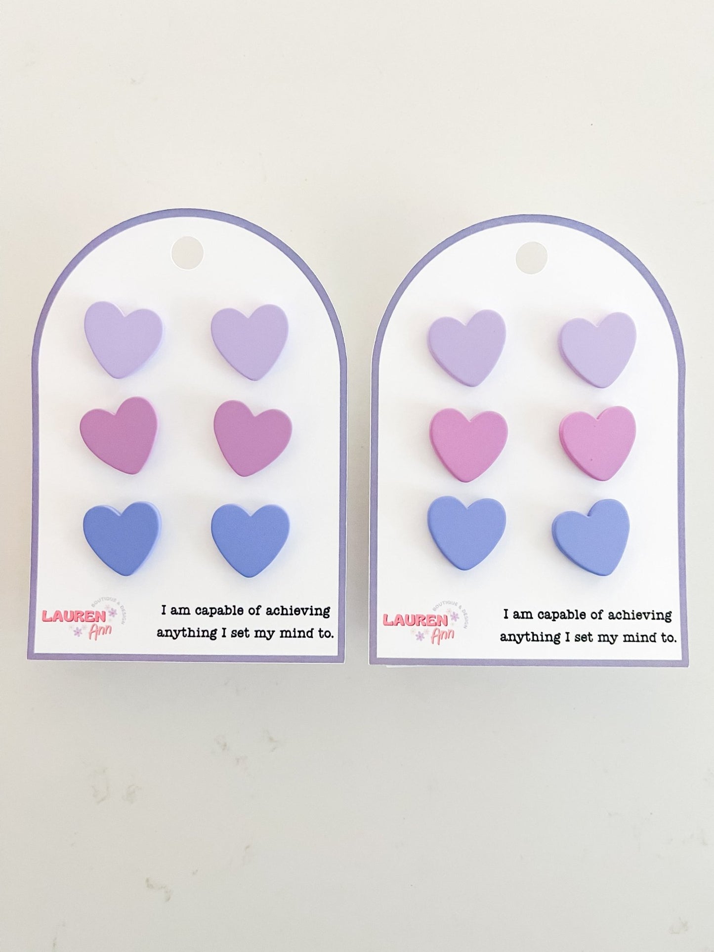 Affirmation Heart Earrings - Designs by Lauren Ann