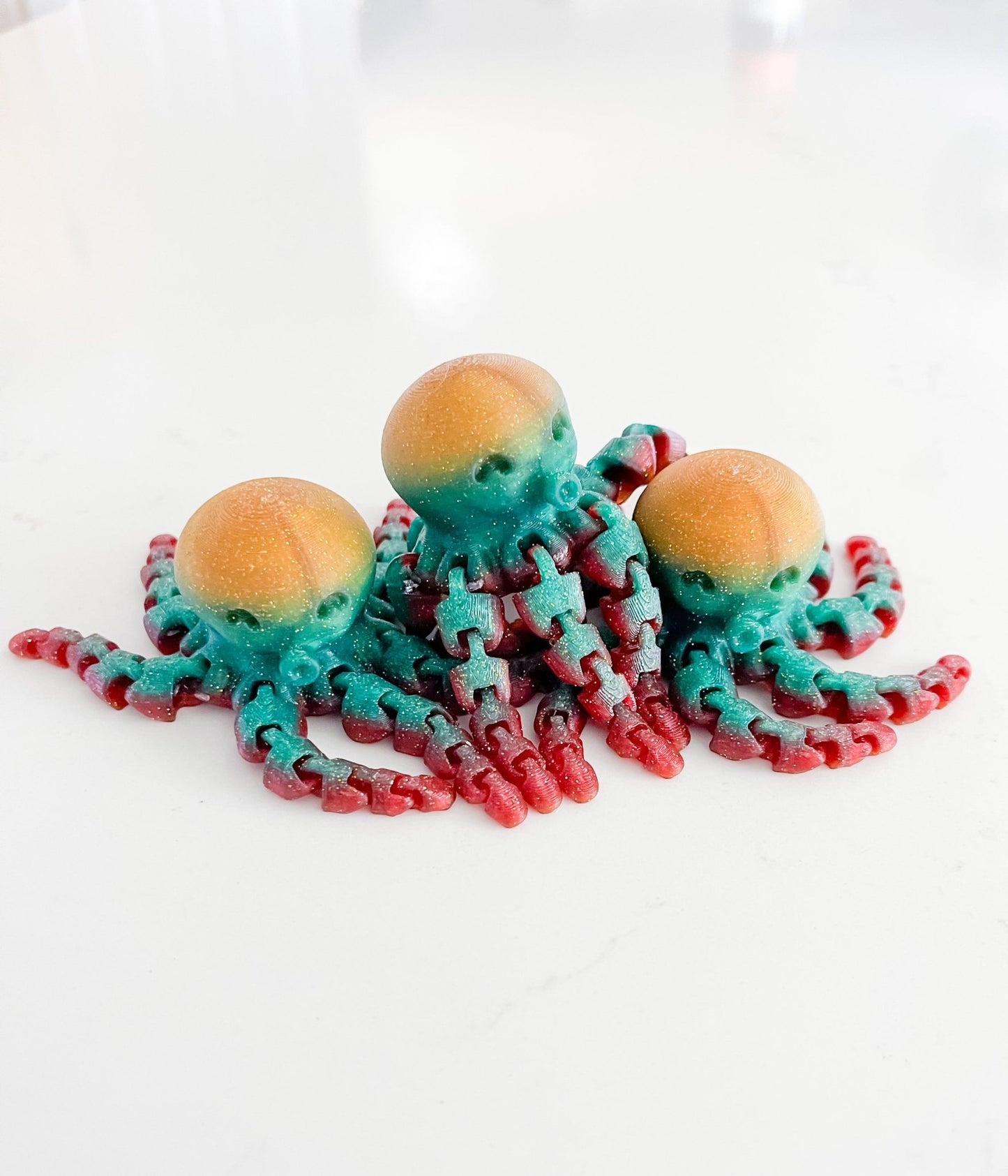 Articulating Octopus Rainbow Sparkle Fidget - Designs by Lauren Ann