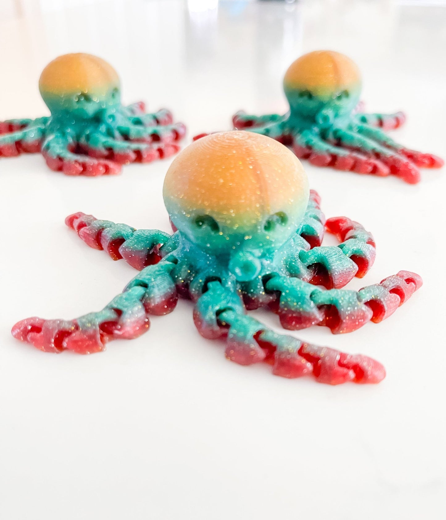 Articulating Octopus Rainbow Sparkle Fidget - Designs by Lauren Ann