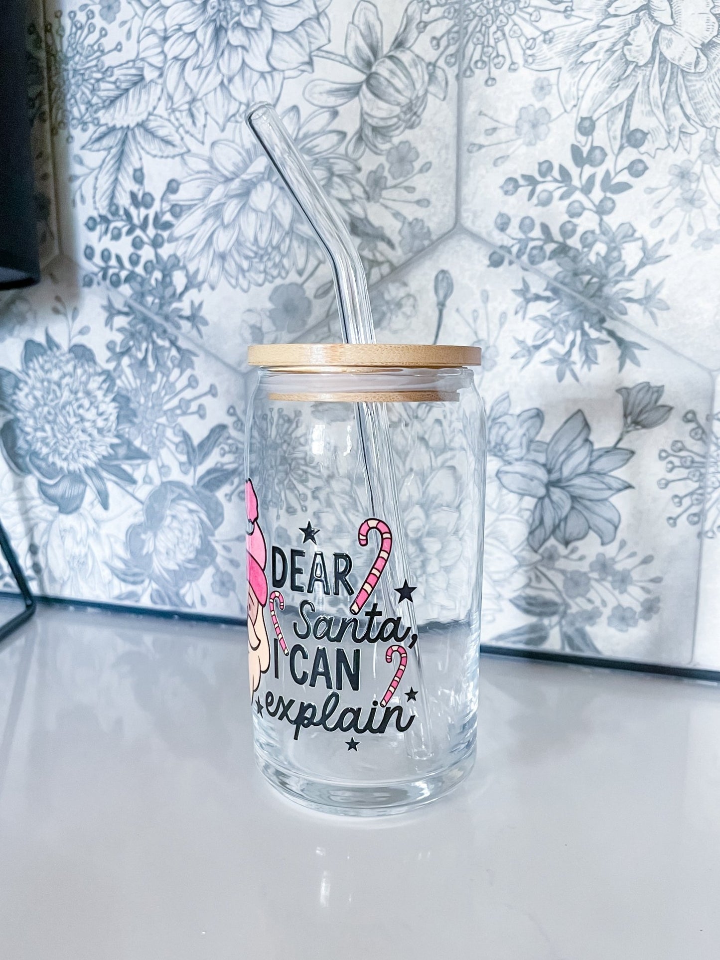Dear Santa, Glass Can - Designs by Lauren Ann