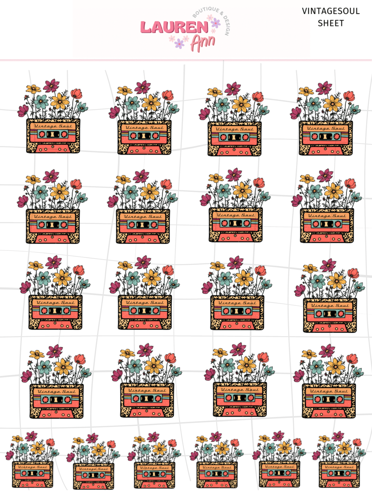 Digital Download Vintage Soul Sticker Sheet - Designs by Lauren Ann