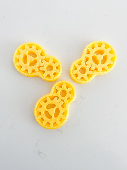 Double Gear Fidget Toy Yellow Shimmer - Designs by Lauren Ann