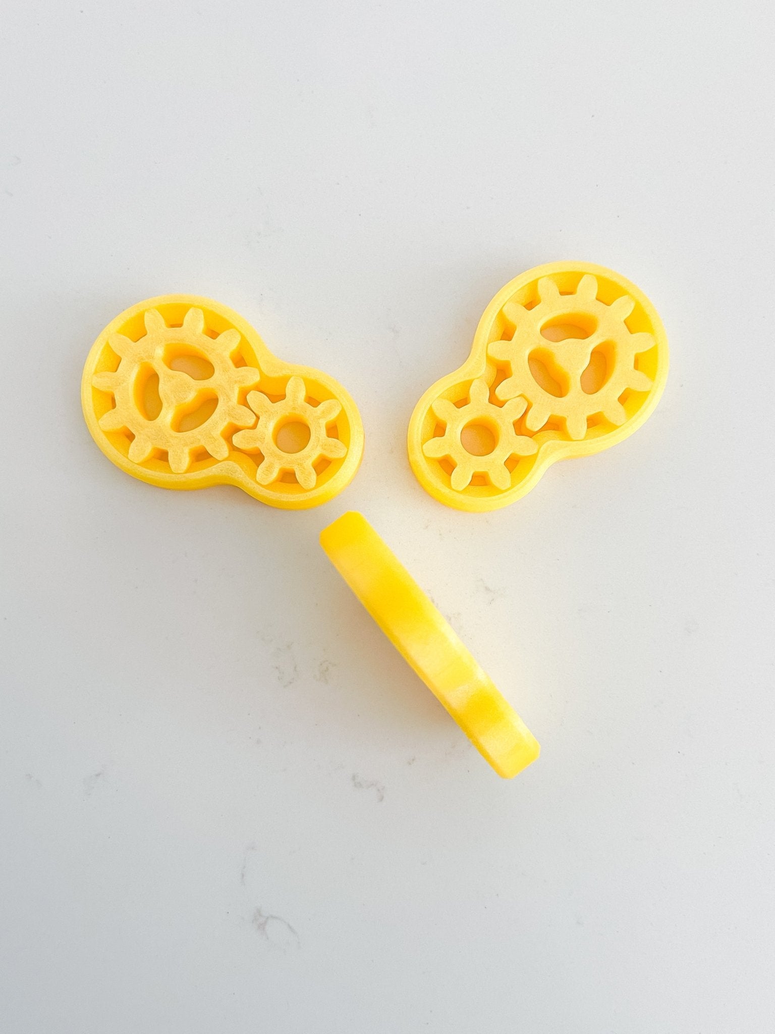 Double Gear Fidget Toy Yellow Shimmer - Designs by Lauren Ann