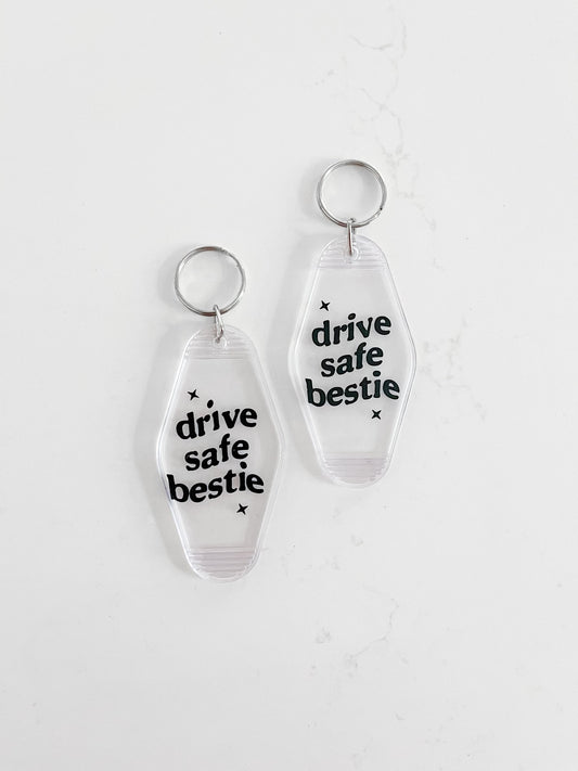 Drive Safe Bestie Keychain - Designs by Lauren Ann