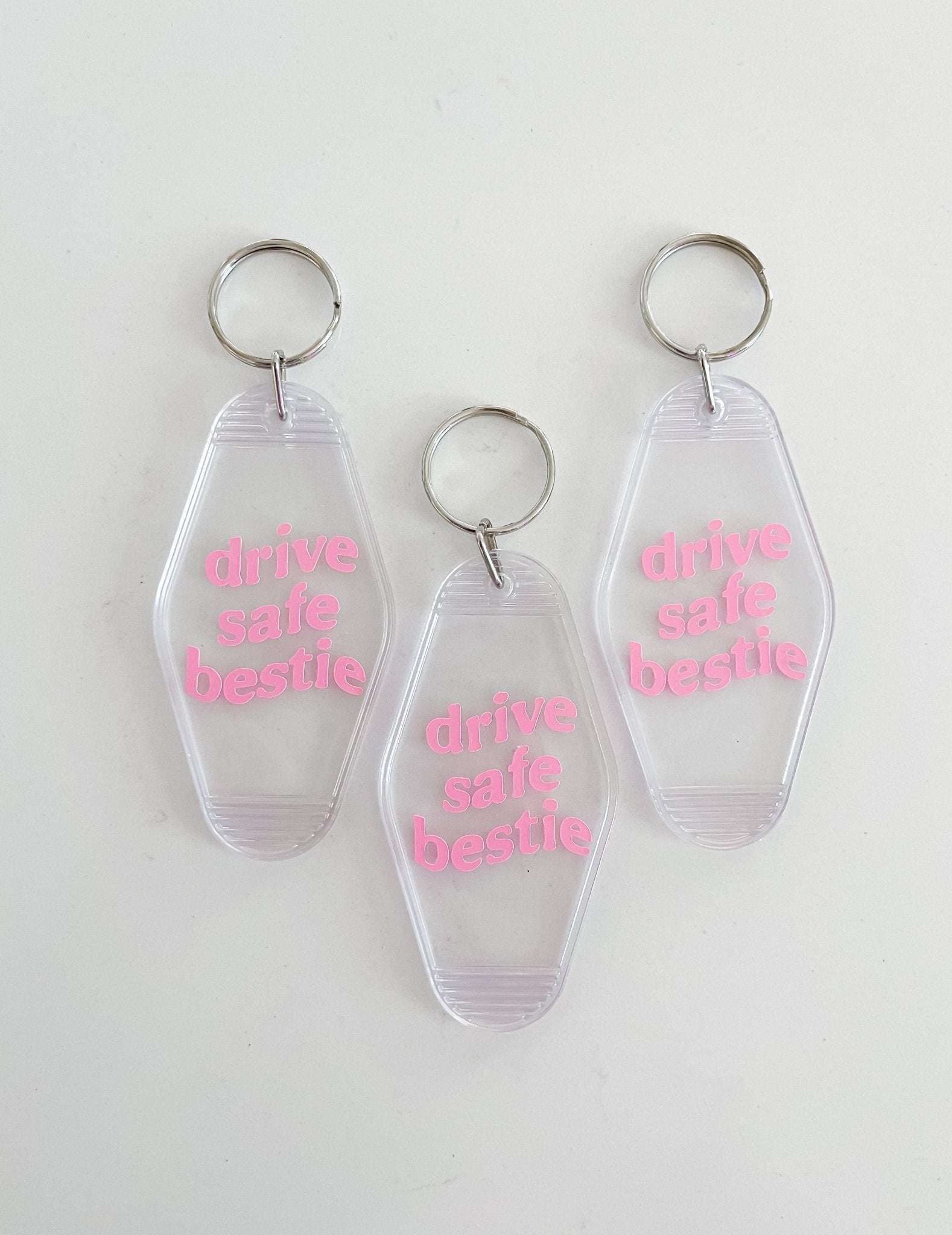 Drive Safe Bestie Keychain Purple - Designs by Lauren Ann