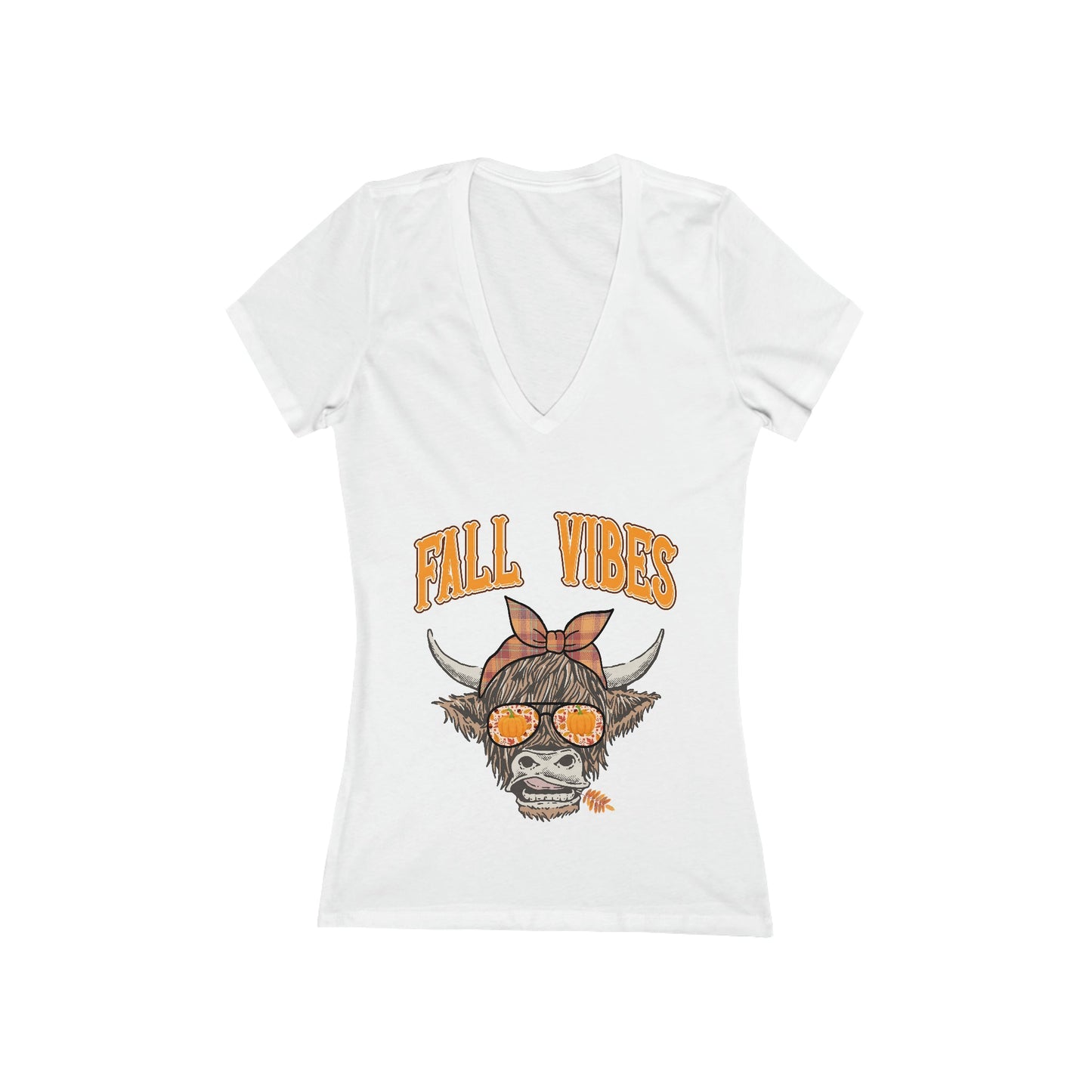 Fall Vibes Deep V-Tee - Designs by Lauren Ann