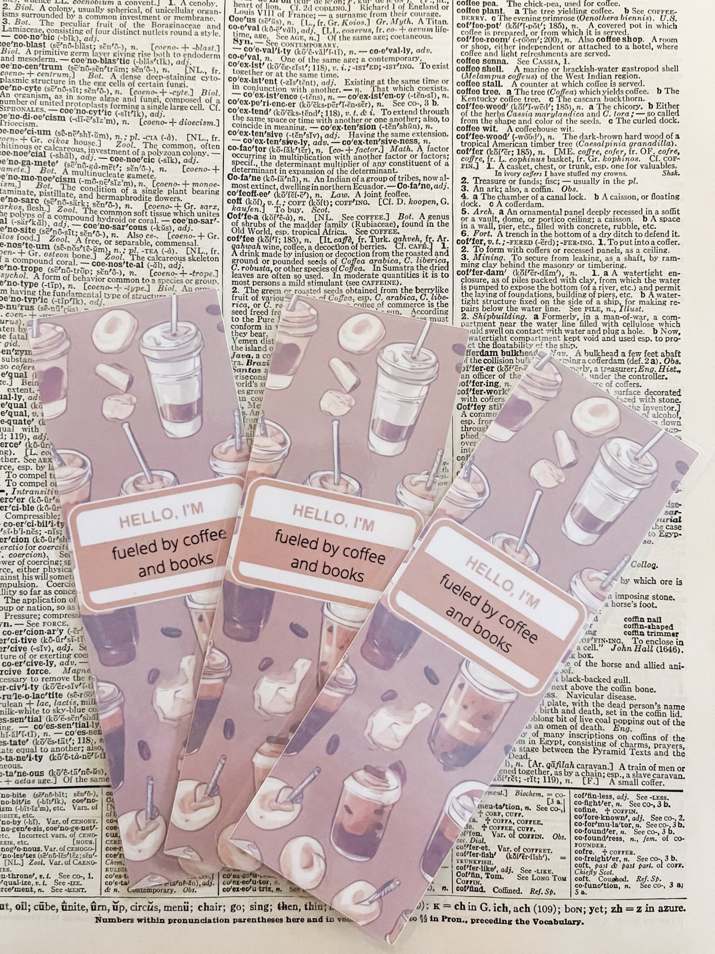 Fueled by Coffee Bookmark - Designs by Lauren Ann