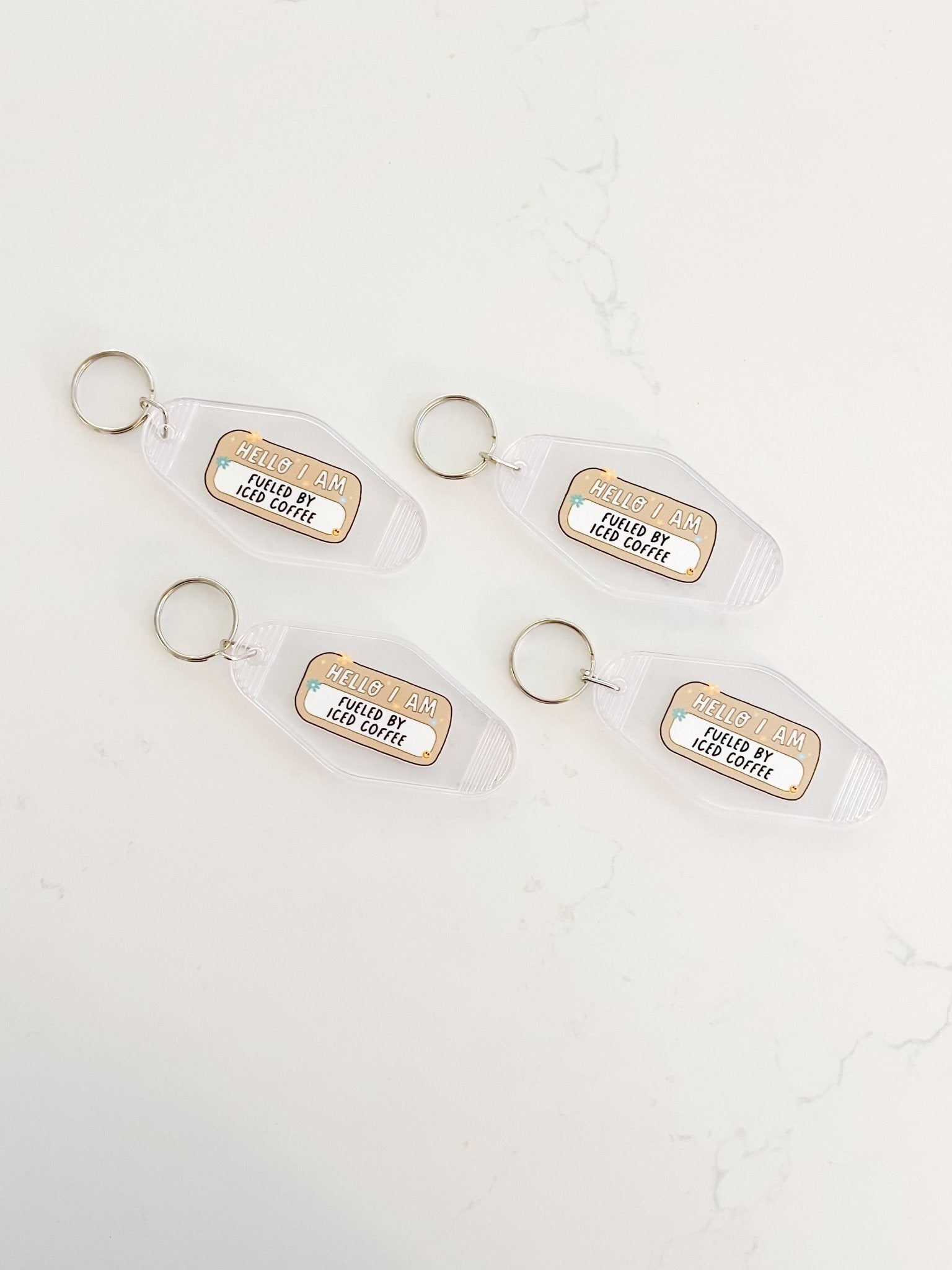Fueled by Iced Coffee Keychain - Designs by Lauren Ann