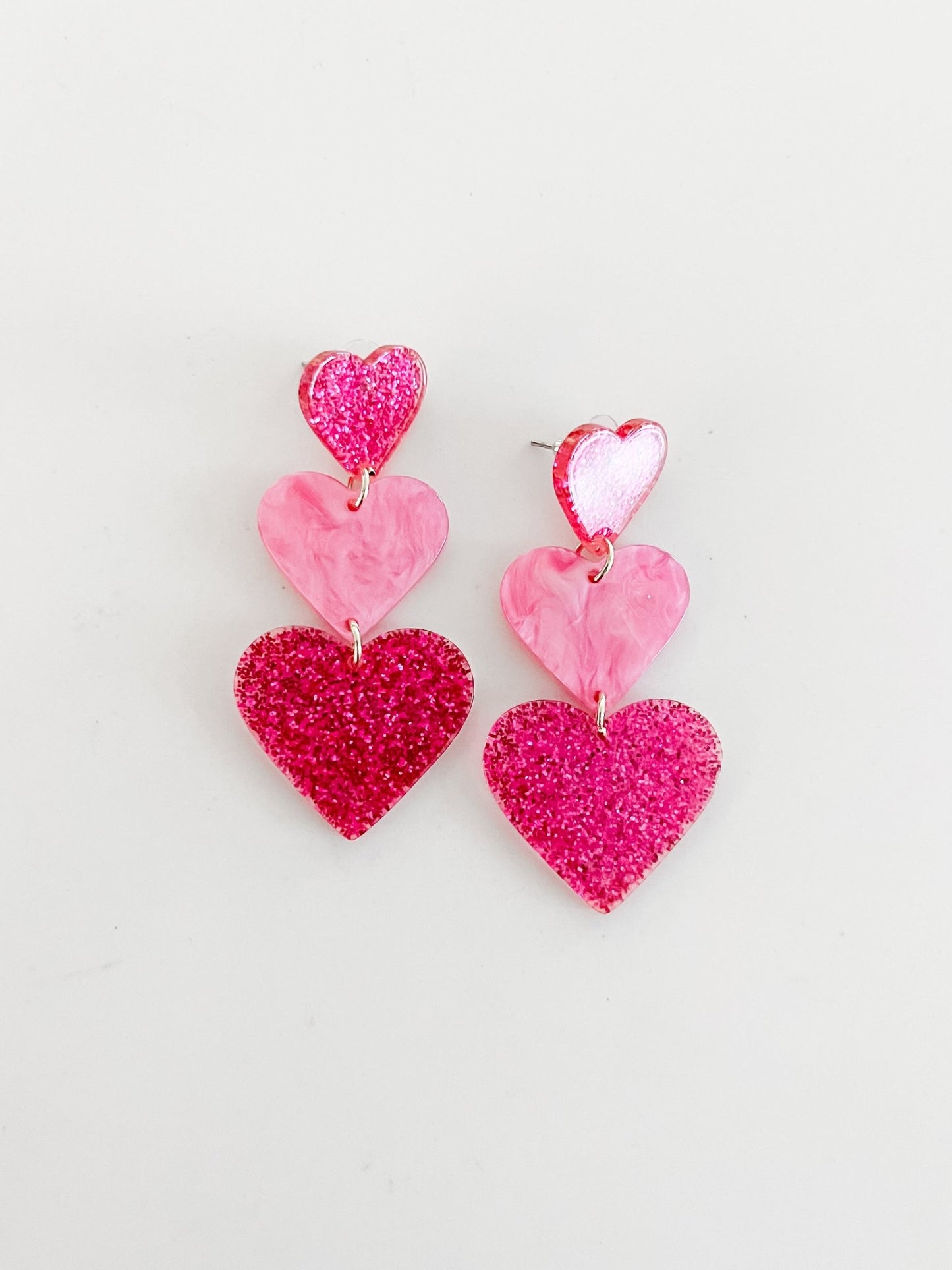 Glitter Heart Earrings - Designs by Lauren Ann