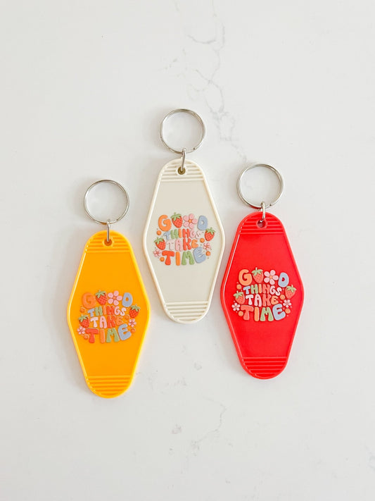 Good Things Take Time Keychain - Designs by Lauren Ann