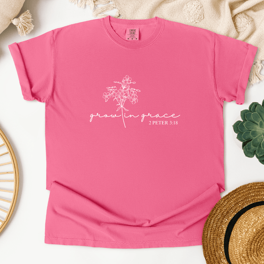 Grow In Grace Pink T - Designs by Lauren Ann
