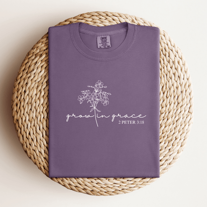 Grow In Grace Purple T - Designs by Lauren Ann