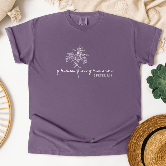 Grow In Grace Purple T - Designs by Lauren Ann