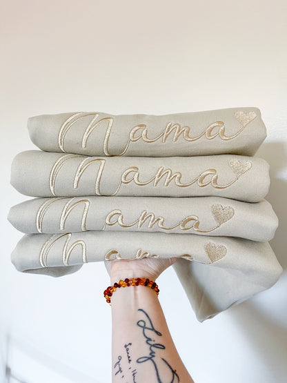 Mama Embroidered Crew Sweatshirt - Designs by Lauren Ann