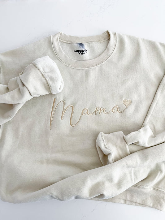 Mama Embroidered Crew Sweatshirt - Designs by Lauren Ann