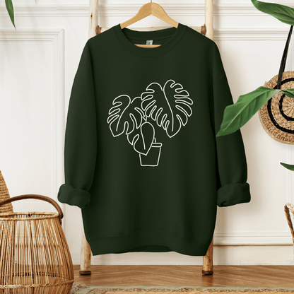 Monstera Plant Crew Sweatshirt - Designs by Lauren Ann
