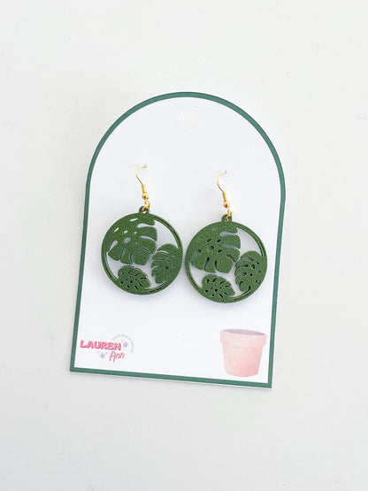 Monstera Ring Earrings - Designs by Lauren Ann
