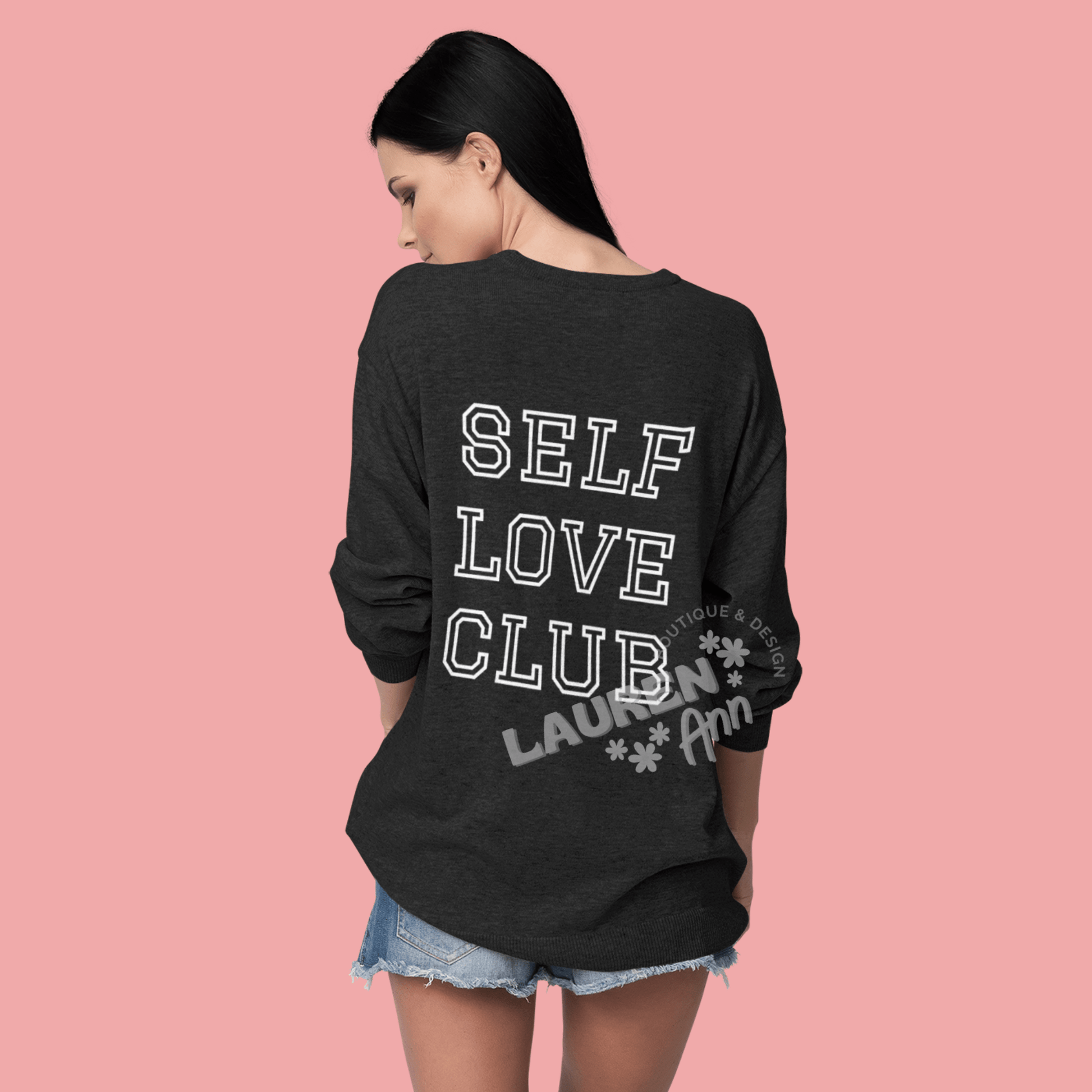 Self Love Club Hollow Single Color Screenprint - Designs by Lauren Ann