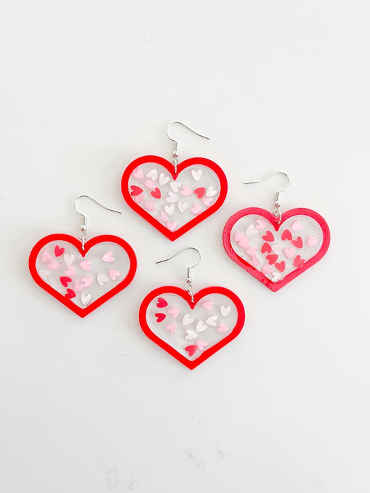 Sprinkle Heart Earrings - Designs by Lauren Ann